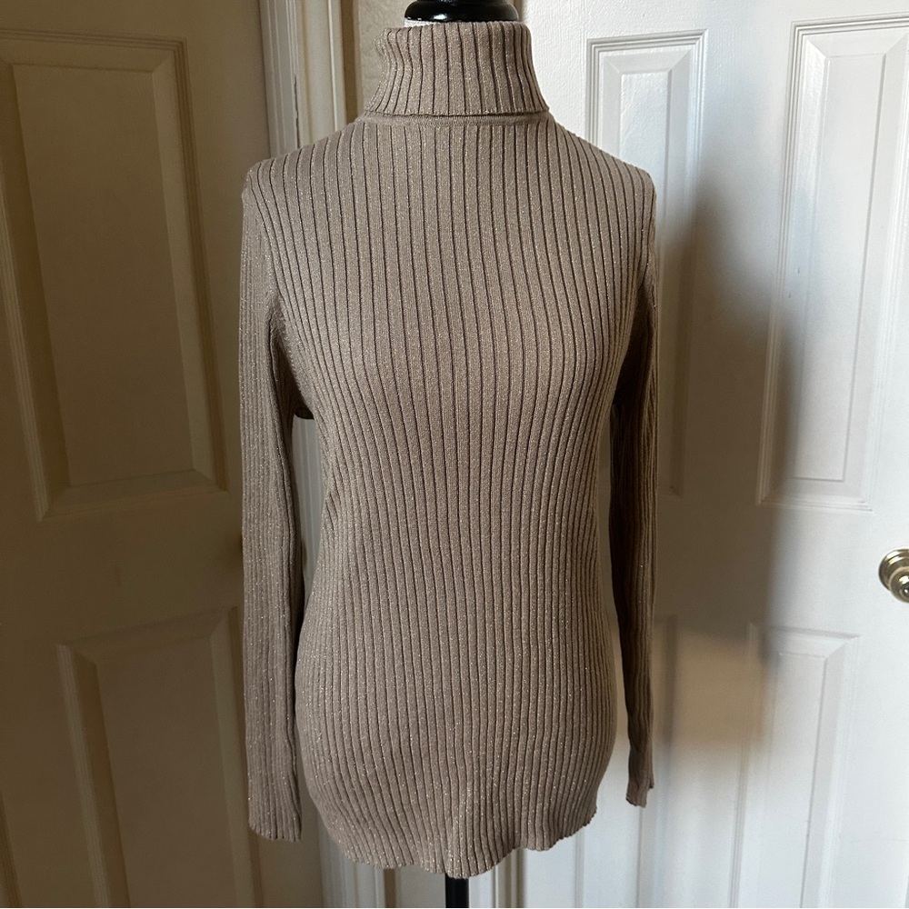 Tan Metallic Thread Sweater - Picture 9 of 9